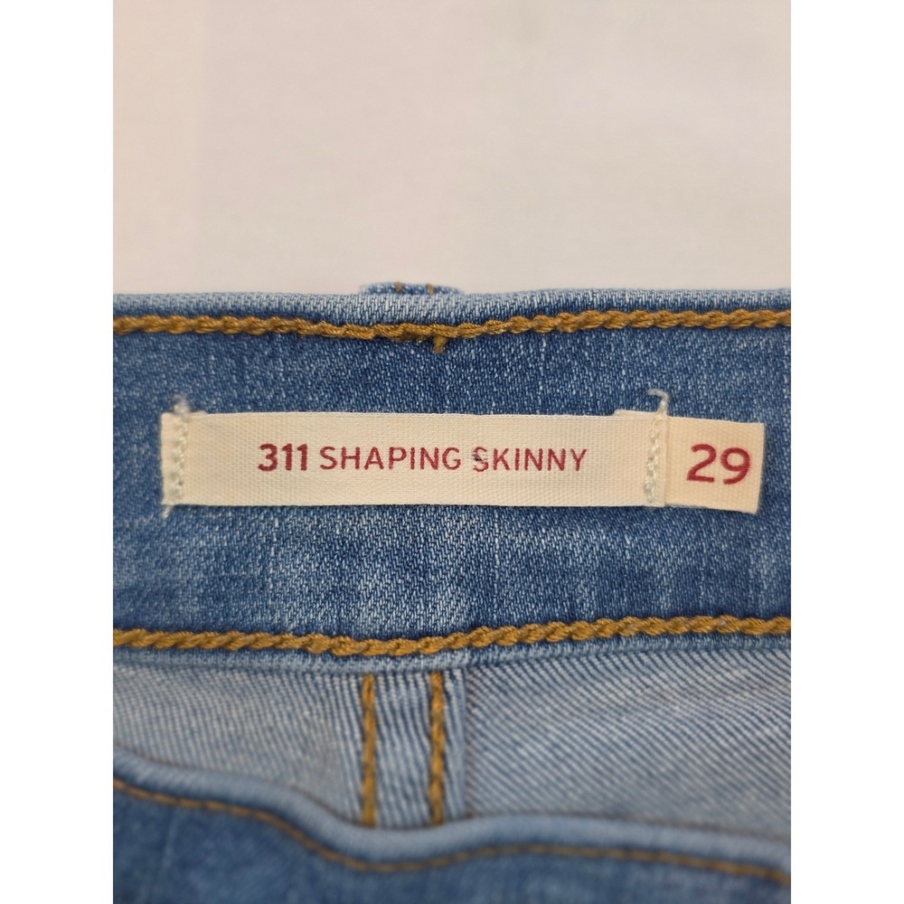 Levis 311 Shaping Skinny Jeans Womens 29 Medium Wash Blue Mid Rise - Picture 9 of 13
